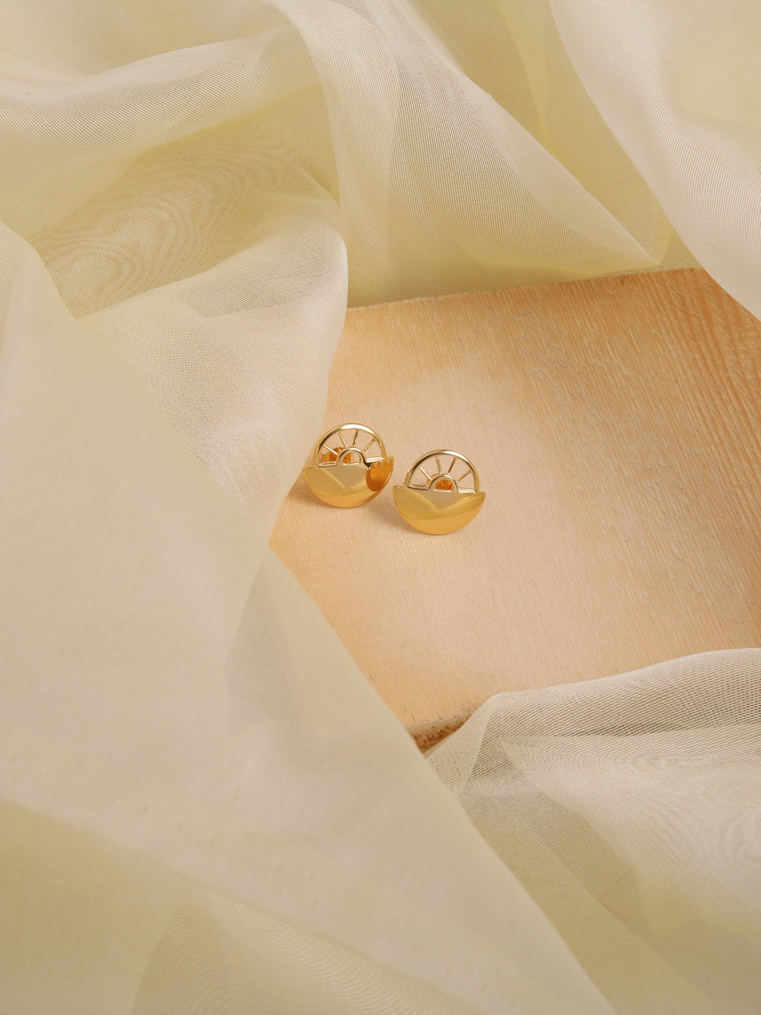 

TRISHONA Gold-Toned in 925 Sterling Silver Contemporary Studs Earrings