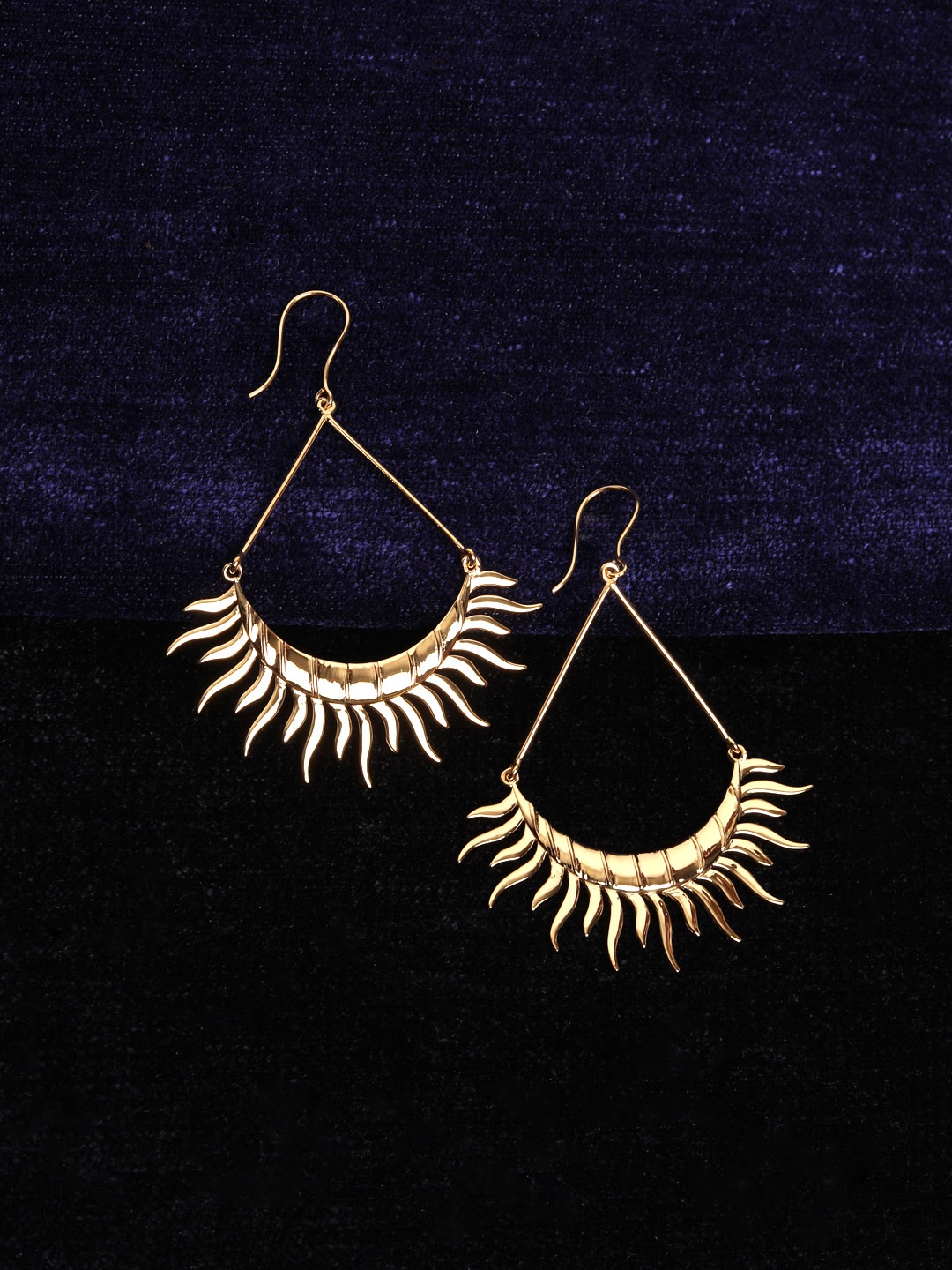 

TRISHONA Gold-Toned Rising Sun Drop Earrings