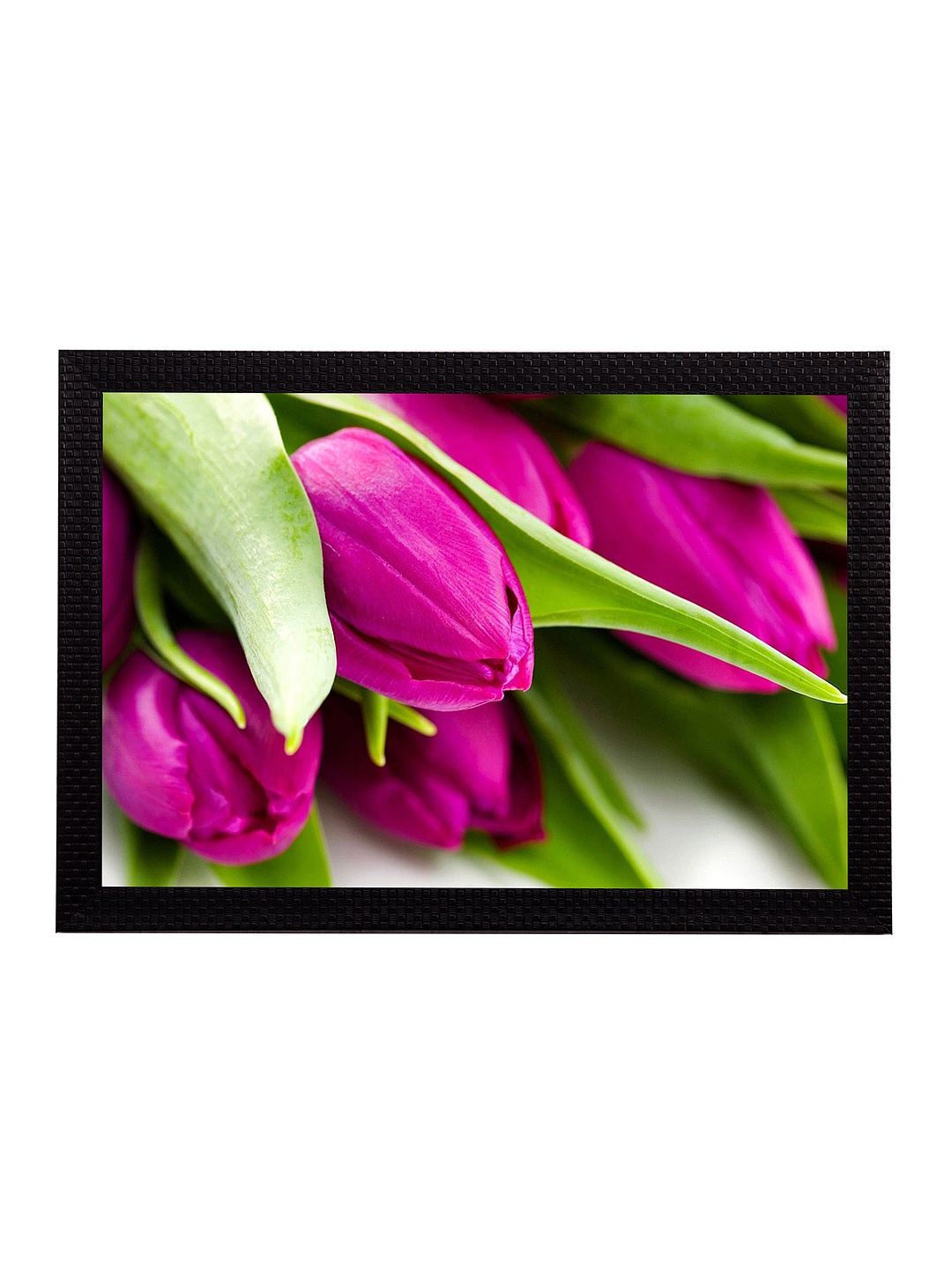 

eCraftIndia Green & Pink Floral UV Wall Art