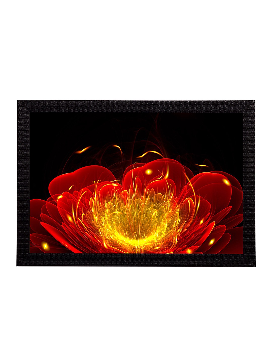 

eCraftIndia Black & Red Flower UV Wall Art