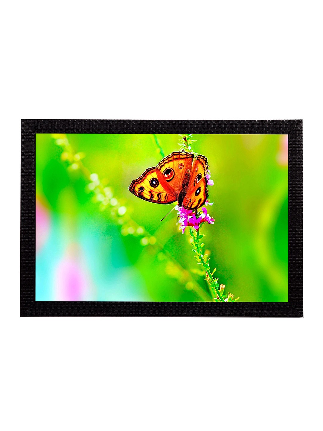 

eCraftIndia Green & Orange Butterfly UV Wall Art