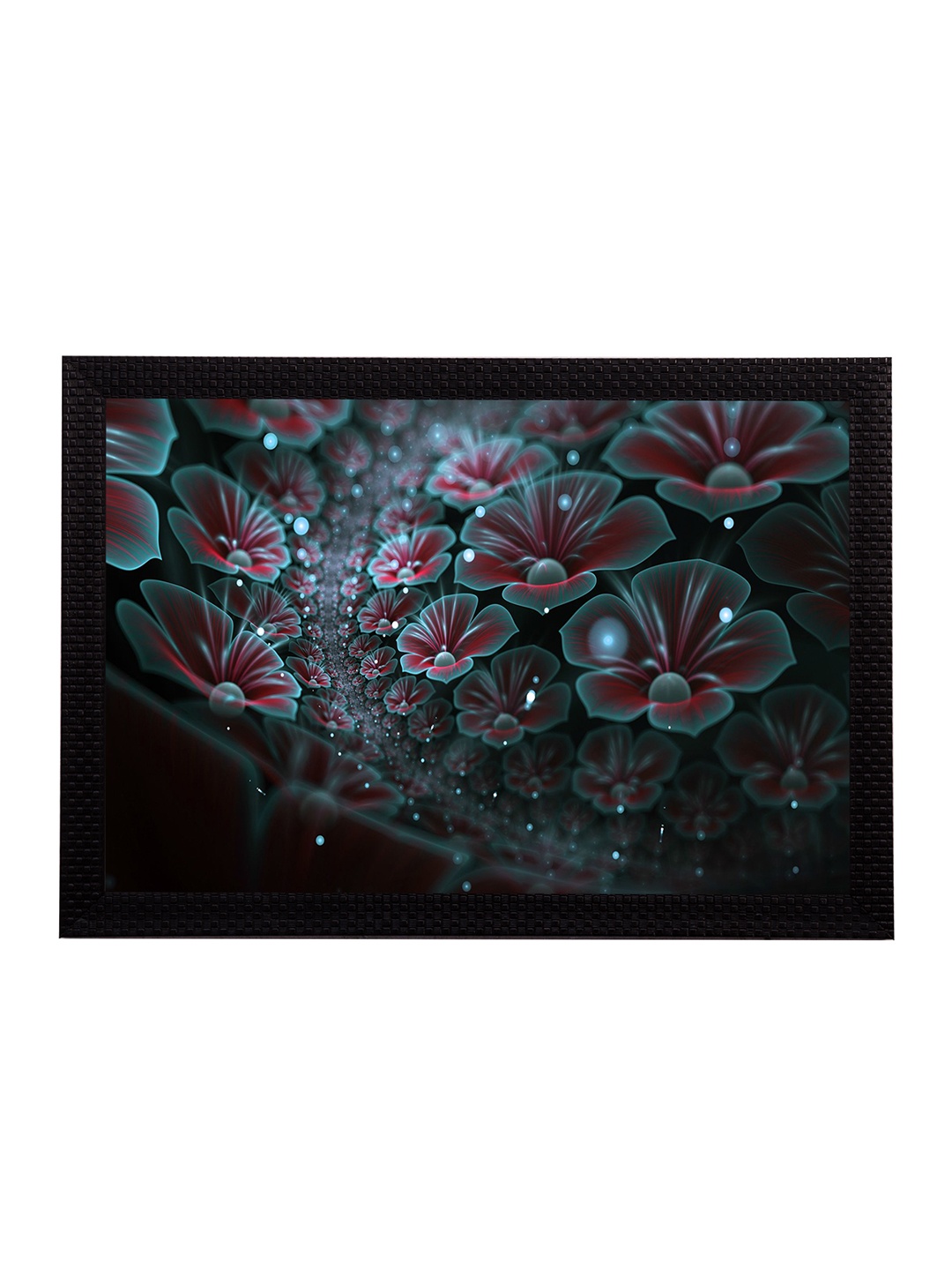 

eCraftIndia Green & Red Floral UV Wall Art
