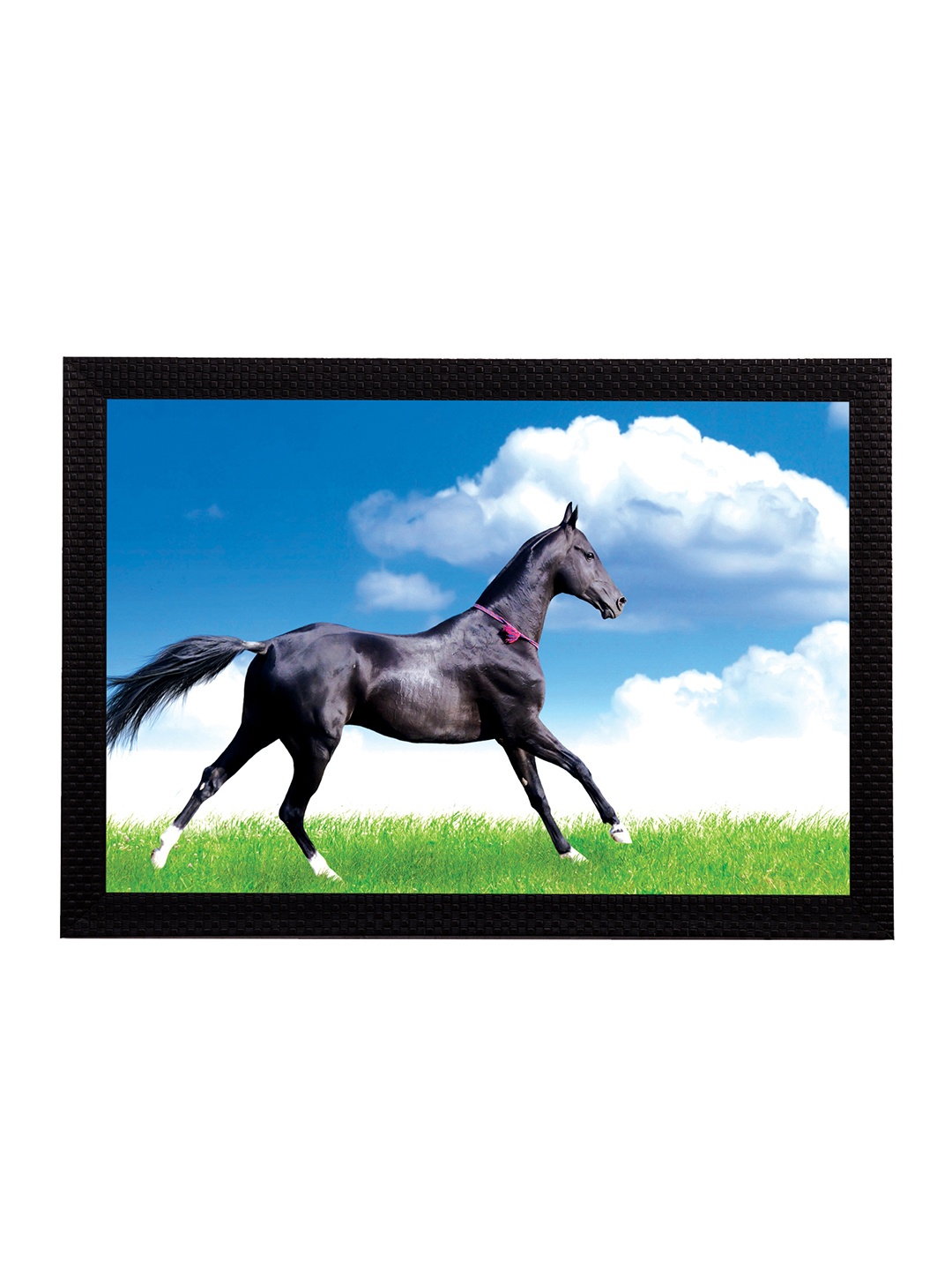 

eCraftIndia Black & Blue Horse UV Wall Art