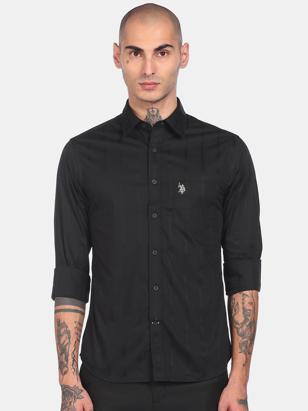 

U S Polo Assn Men Black Casual Shirt