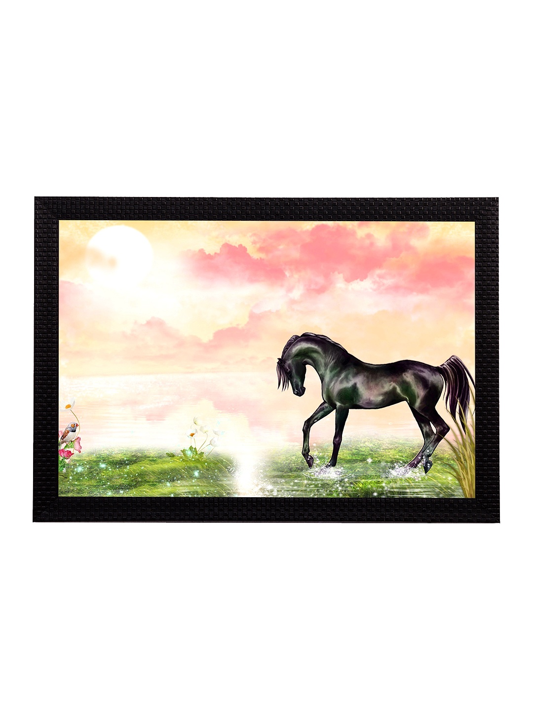 

eCraftIndia Multicoloured Horse UV Wall Art, Multi