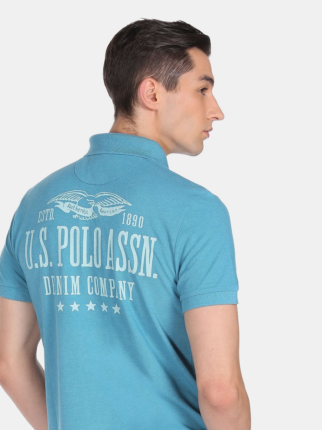 

U.S. Polo Assn. Denim Co. Men Blue Polo Collar T-shirt