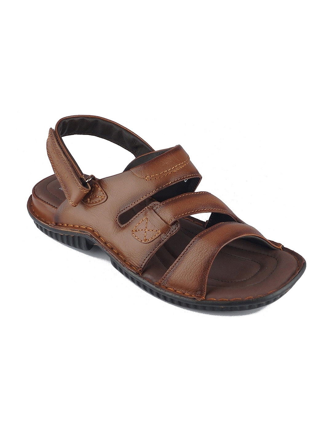 

Red Chief Men Tan & Black Leather Comfort Sandals