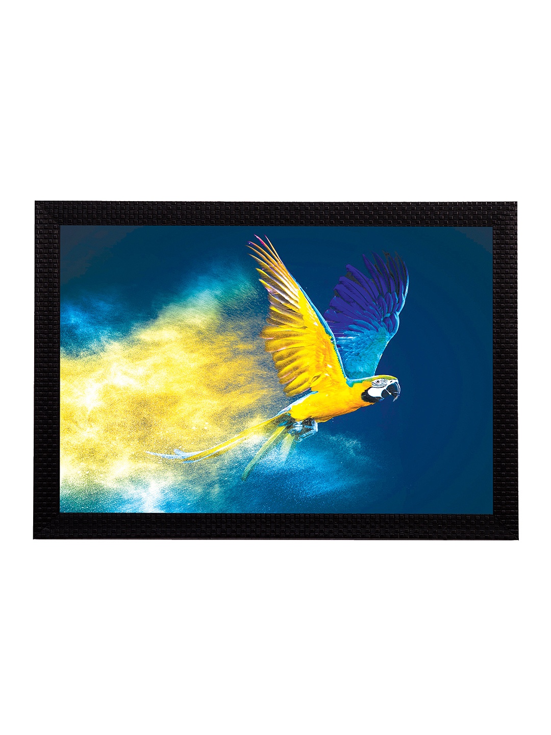 

eCraftIndia Blue & Yellow Macaw UV Wall Art