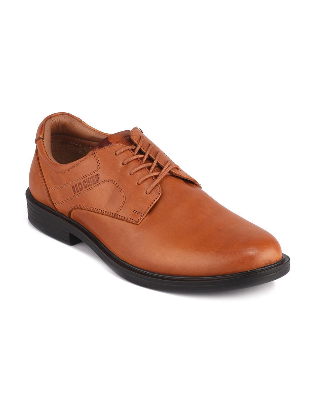 

Red Chief Men Brown Solid Leather Formal Derbys