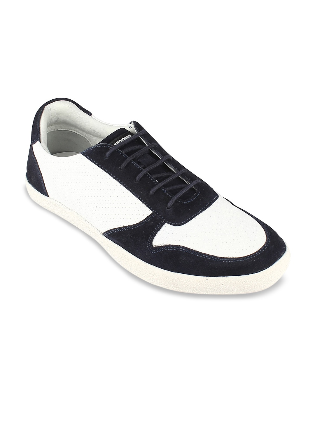 

Red Chief Men Navy Blue & White Colourblocked Leather Sneakers