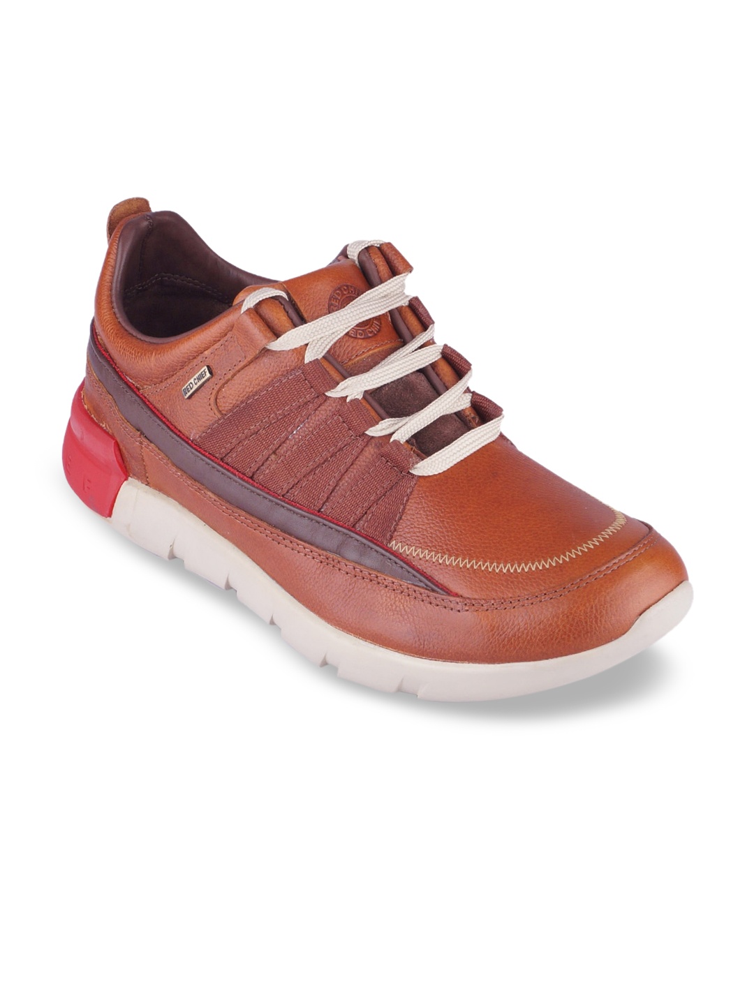 

Red Chief Men Brown Textured Leather Sneakers