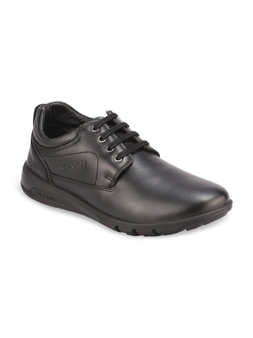 

Red Chief Men Black Leather Derbys