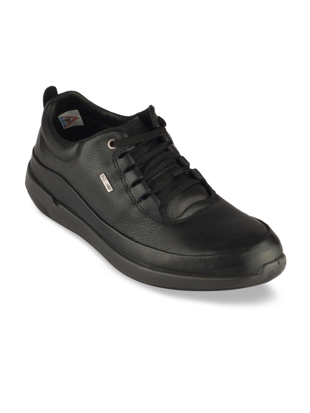 

Red Chief Men Black Solid Leather Sneakers