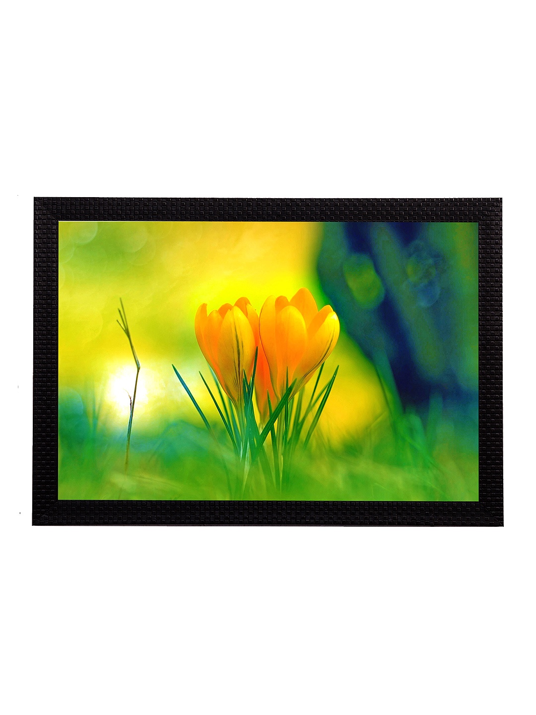 

eCraftIndia Multicoloured Floral UV Wall Painting, Multi