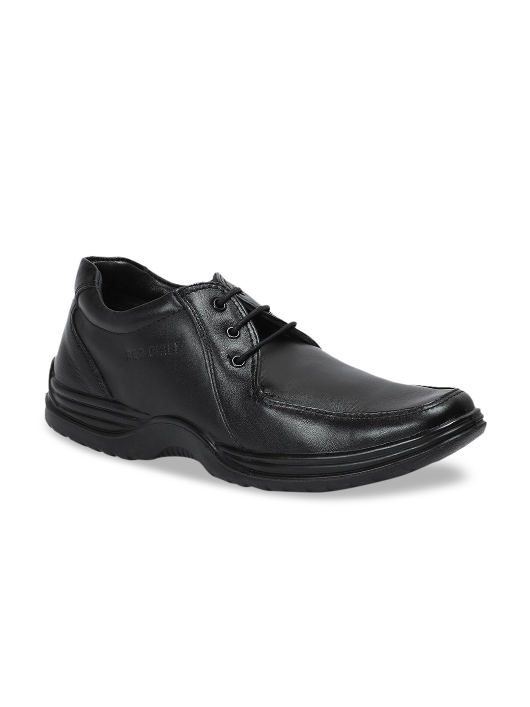 

Red Chief Men Black Solid Leather Formal Derbys