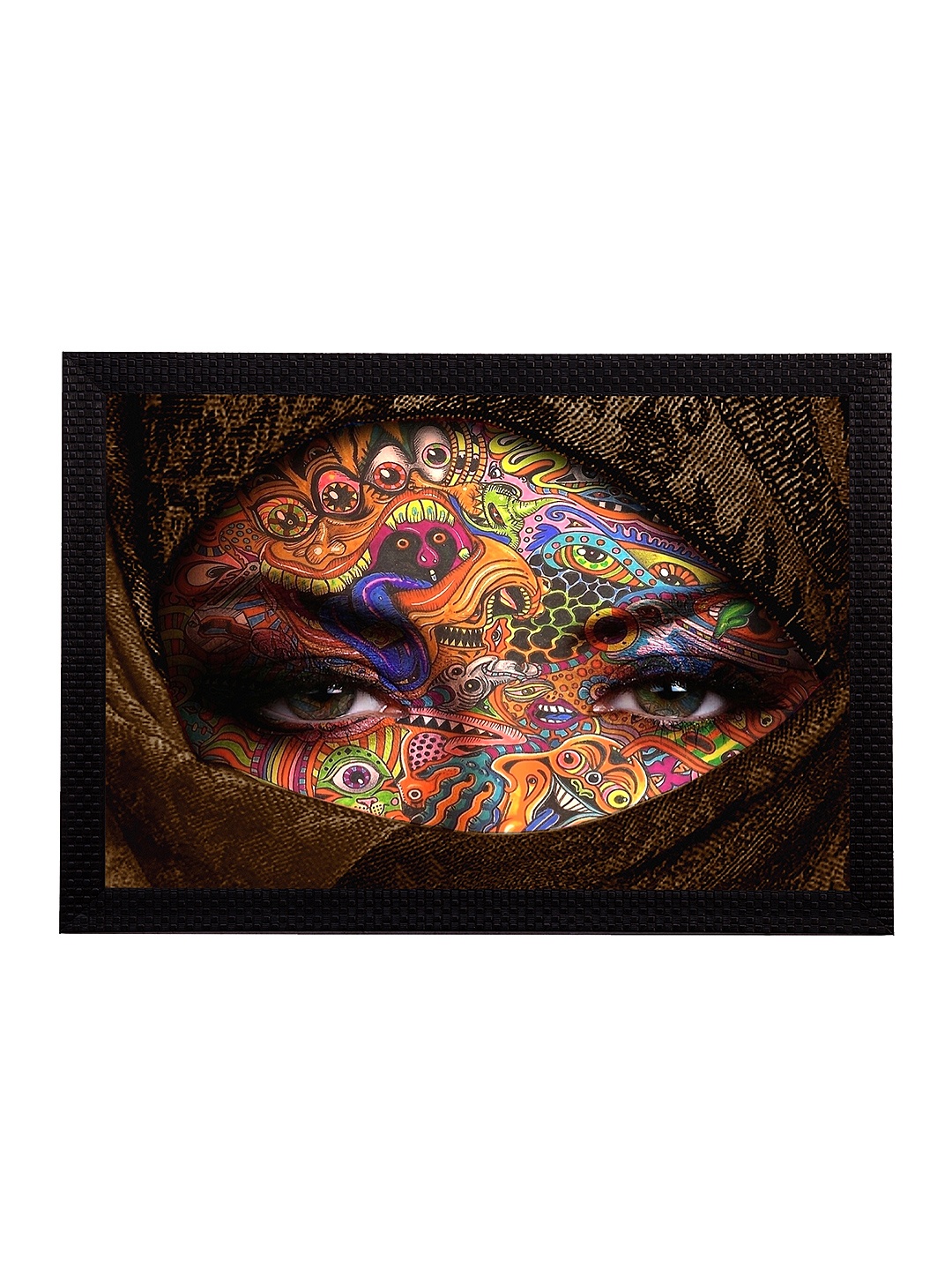 

eCraftIndia Multicoloured Eyes UV Wall Art, Multi