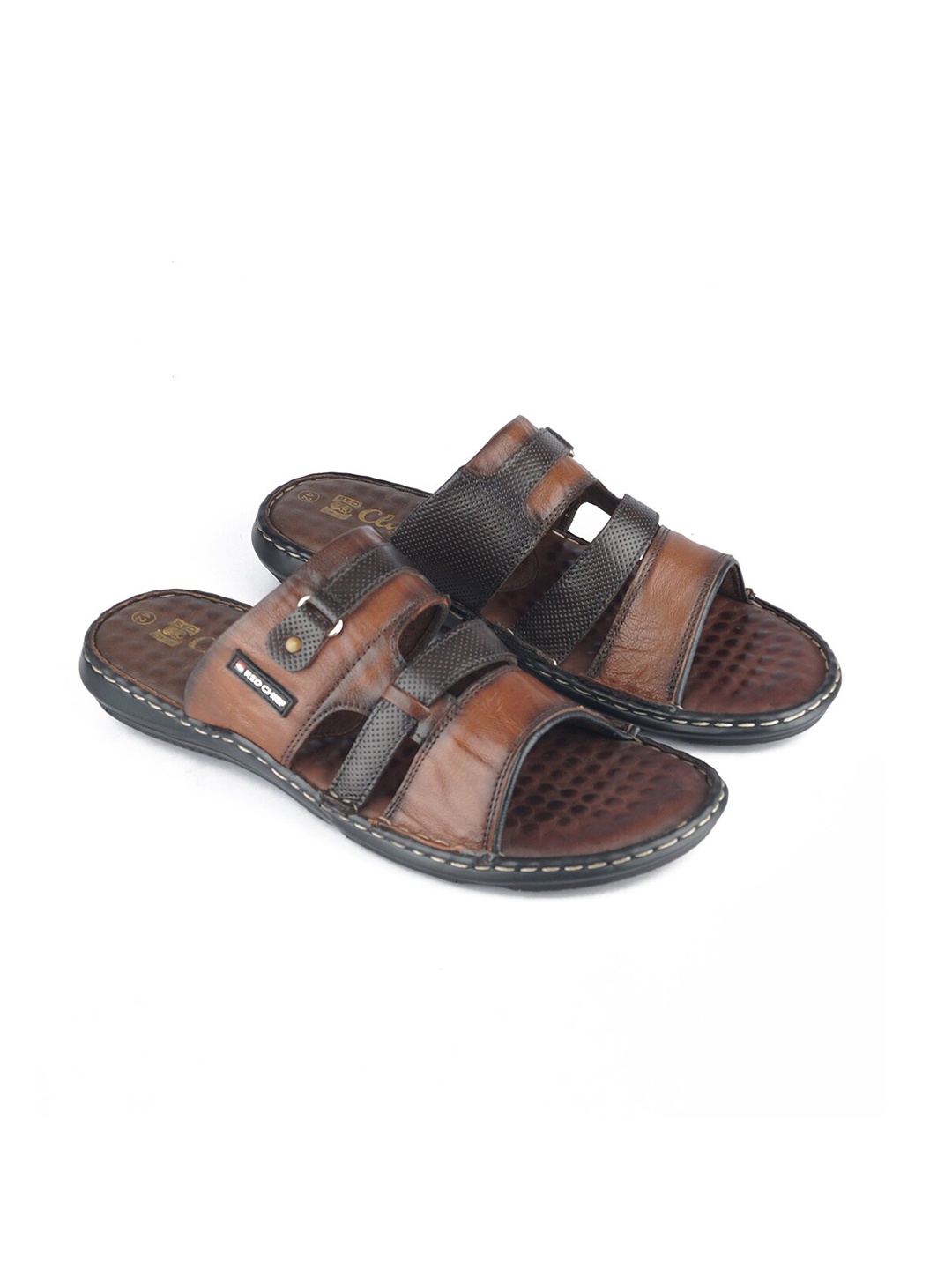 

Red Chief Men Brown & Black Comfort Sandals