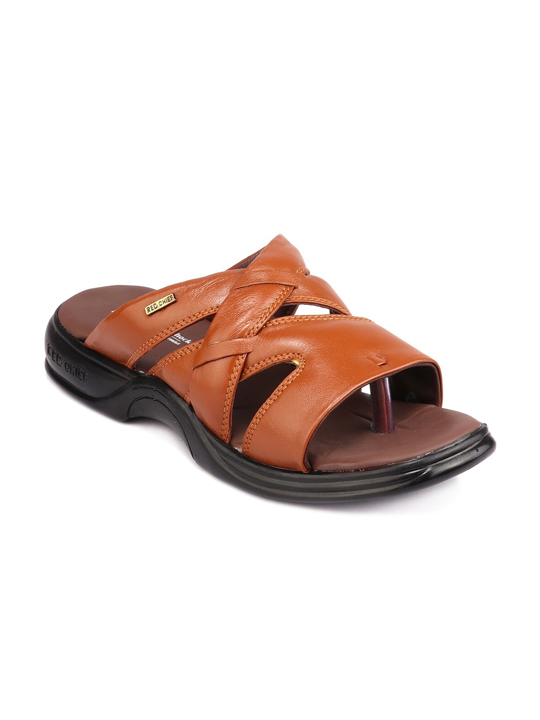 

Red Chief Men Brown Leather Comfort Sandals