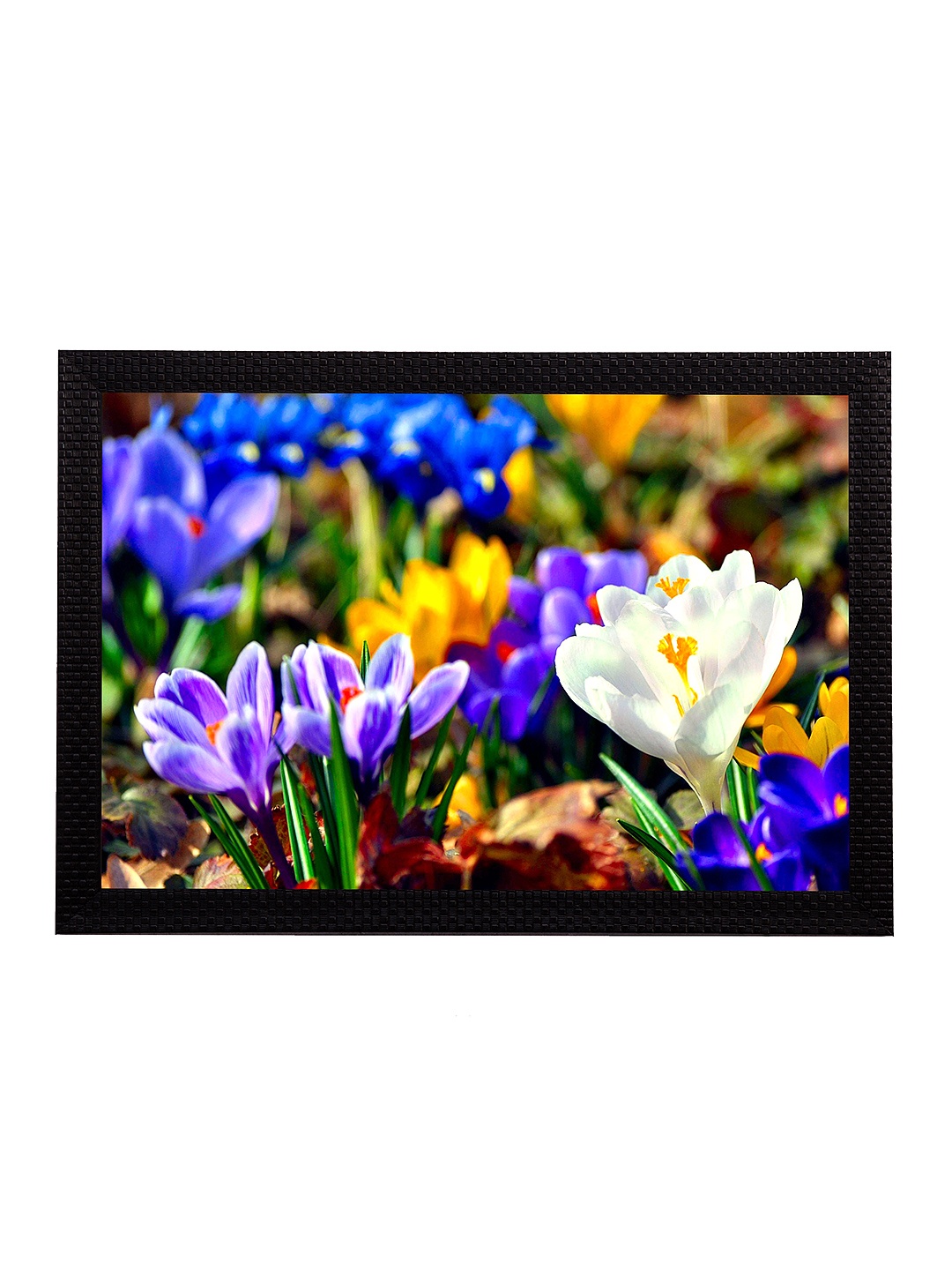 

eCraftIndia Multicoloured Floral UV Wall Art, Multi