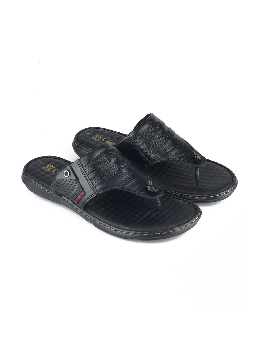 

Red Chief Men Black Self Design Thong Flip-Flops