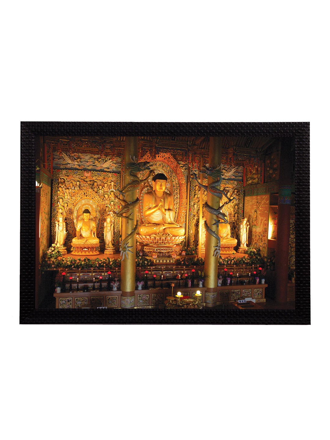 

eCraftIndia Multicoloured Lord Buddha UV Wall Art, Multi