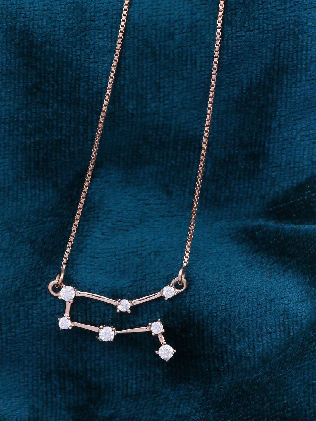 

Silgo Rose Gold & White Silver Rose Gold-Plated Necklace