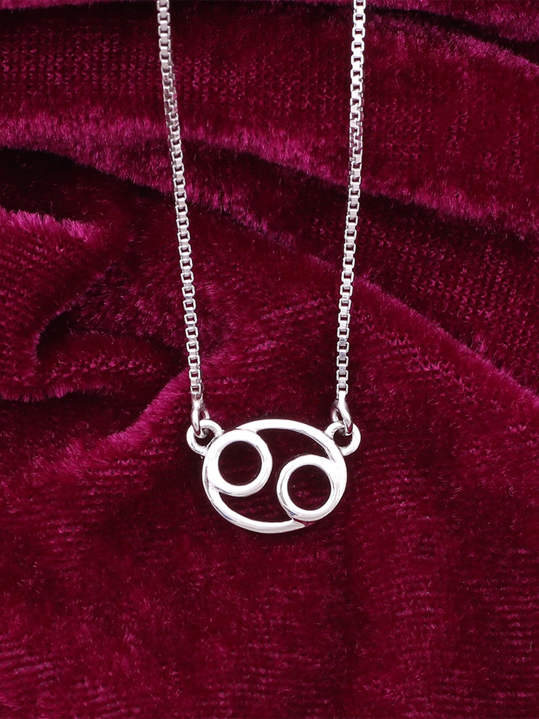 

Silgo White 925 Sterling Silver Rhodium-Plated Cancer Zodiac Sign Necklace