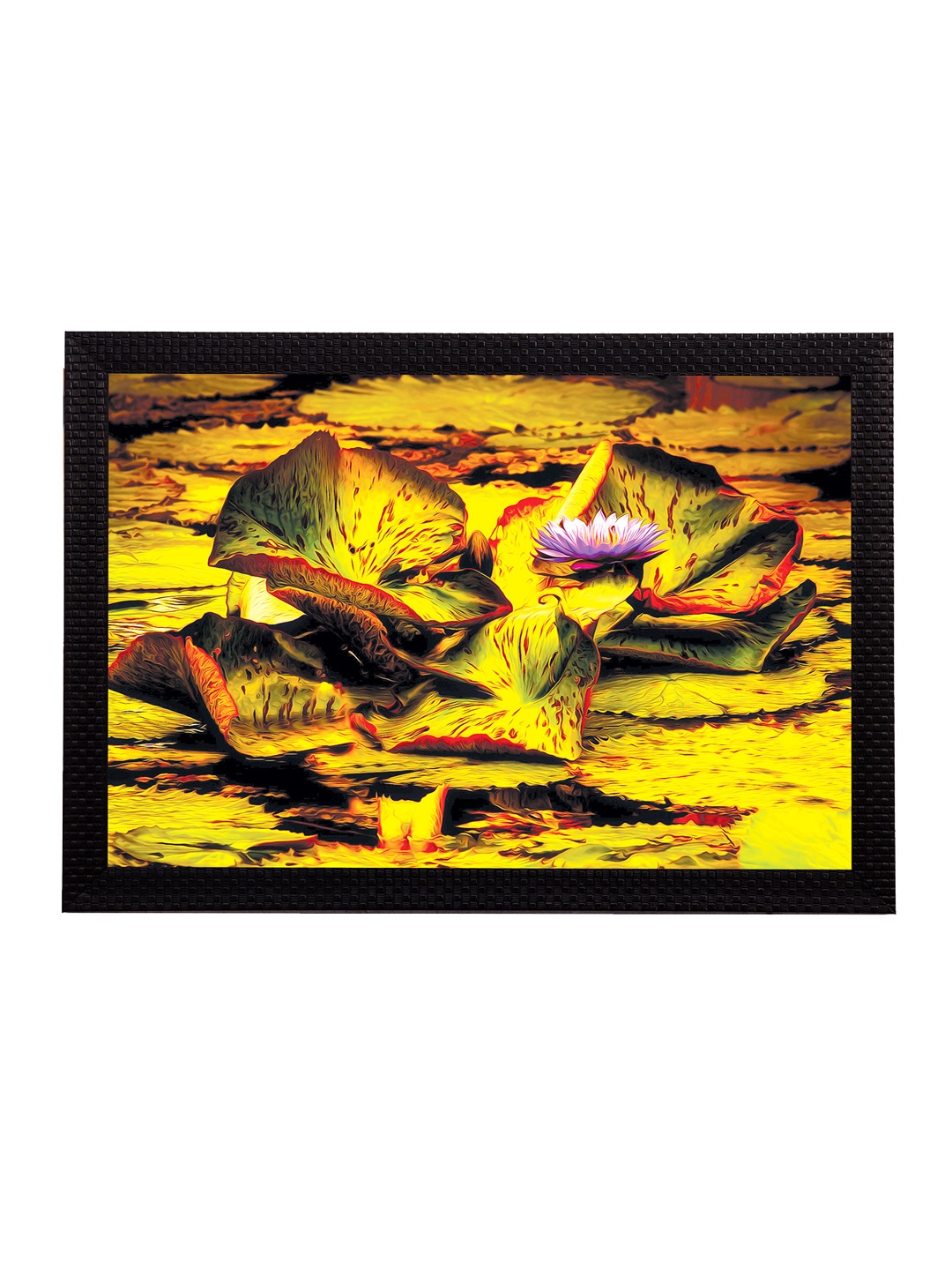 

eCraftIndia Multicoloured Dry Leaves UV Wall Art, Multi