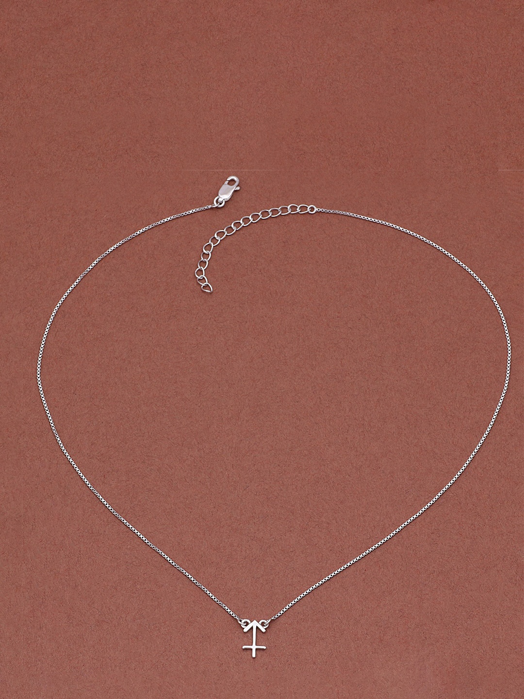 

Silgo Silver-Toned 925Silver Rhodium-Plated Sagitarius Necklace