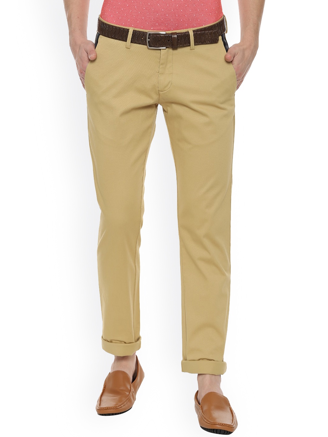 

Allen Solly Men Beige Slim Fit Trousers