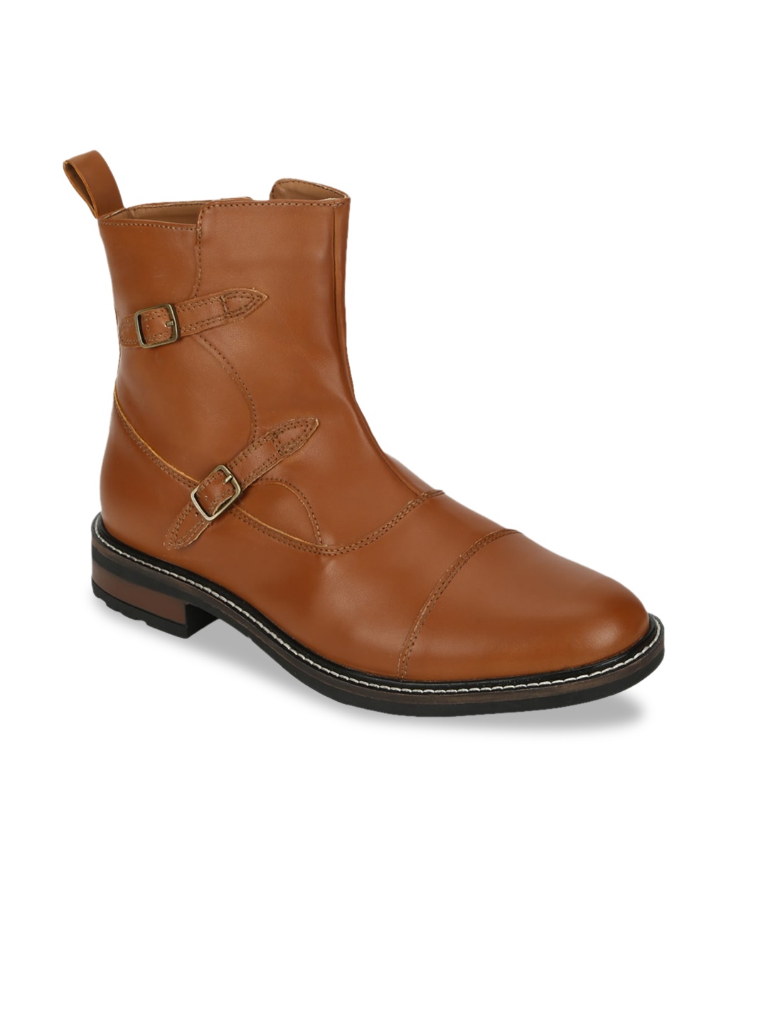 

Truffle Collection Men Tan Brown High-Top Flat Boots