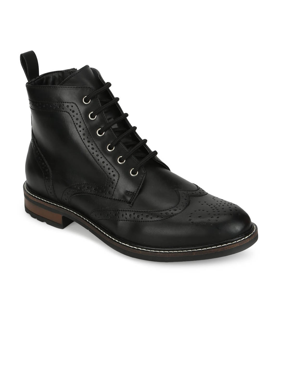 

Truffle Collection Men Black PU Flat Boots