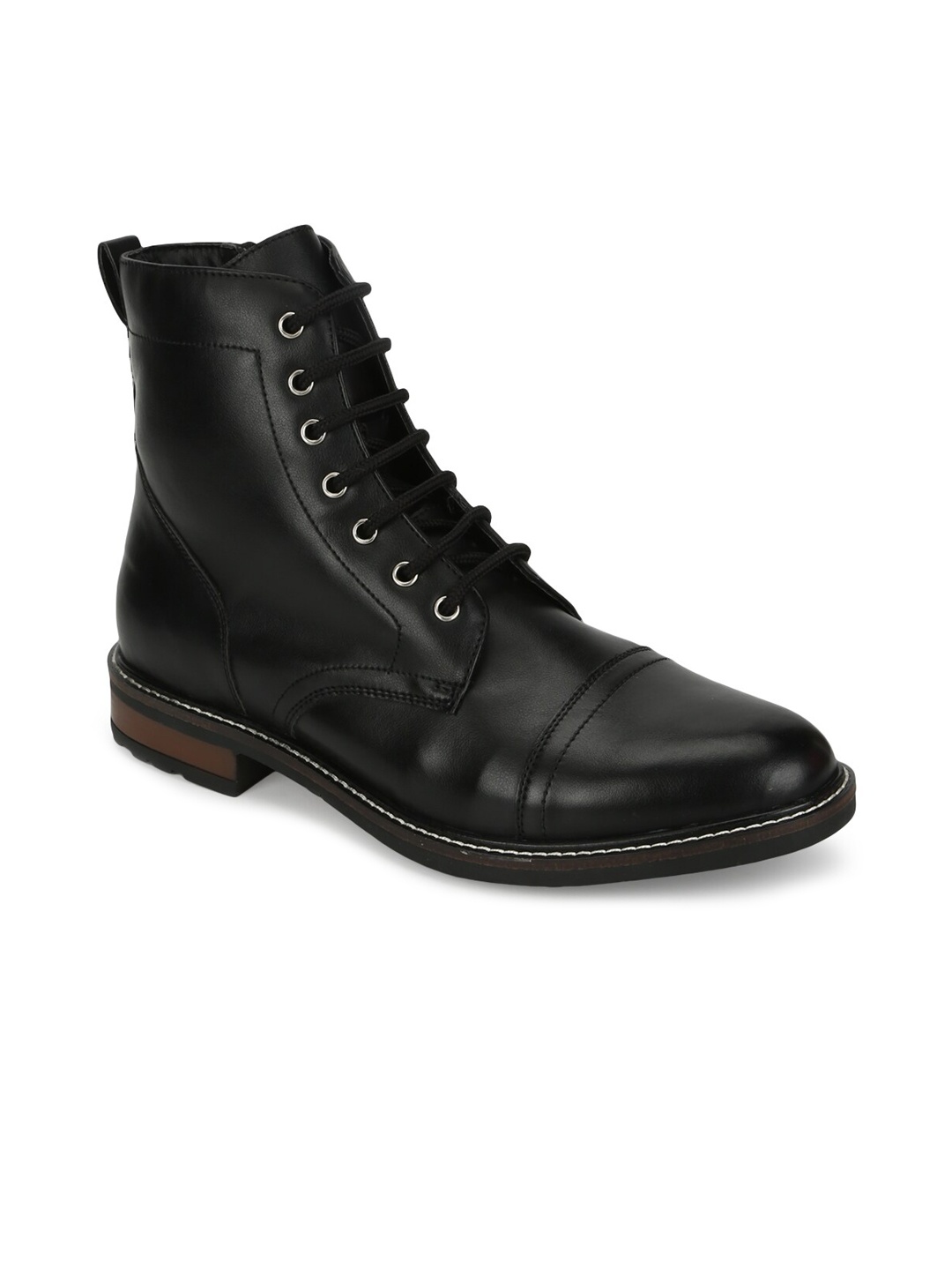 

Truffle Collection Men Black PU Flat Boots