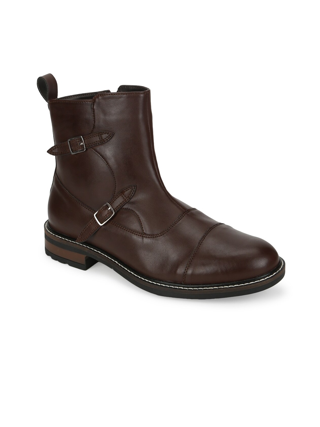 

Truffle Collection Men Brown High-Top Flat Boots