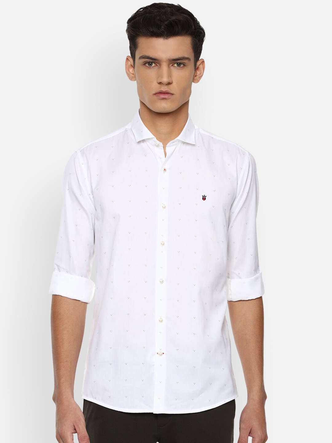 

Louis Philippe Sport Men White Slim Fit Printed Casual Cotton Shirt