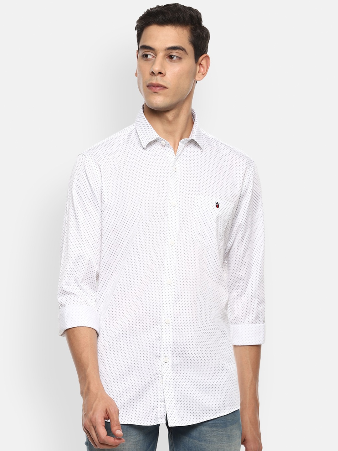 

Louis Philippe Sport Men White Slim Fit Printed Casual Cotton Shirt