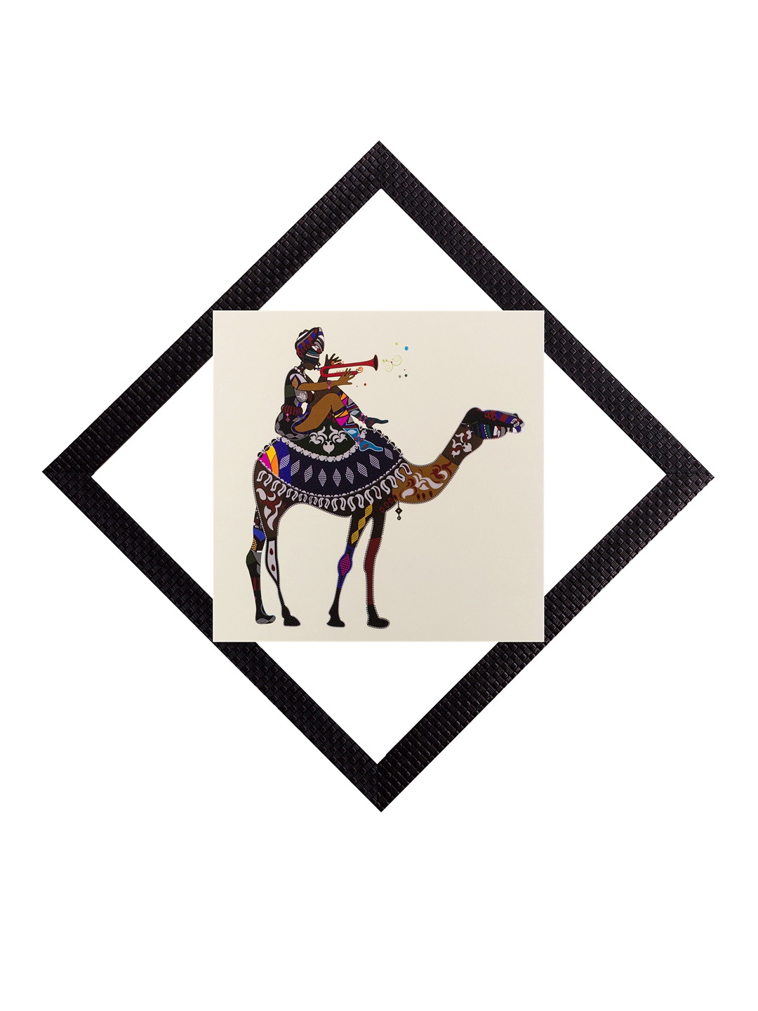 

eCraftIndia Multicoloured Camel UV Wall Art, Multi