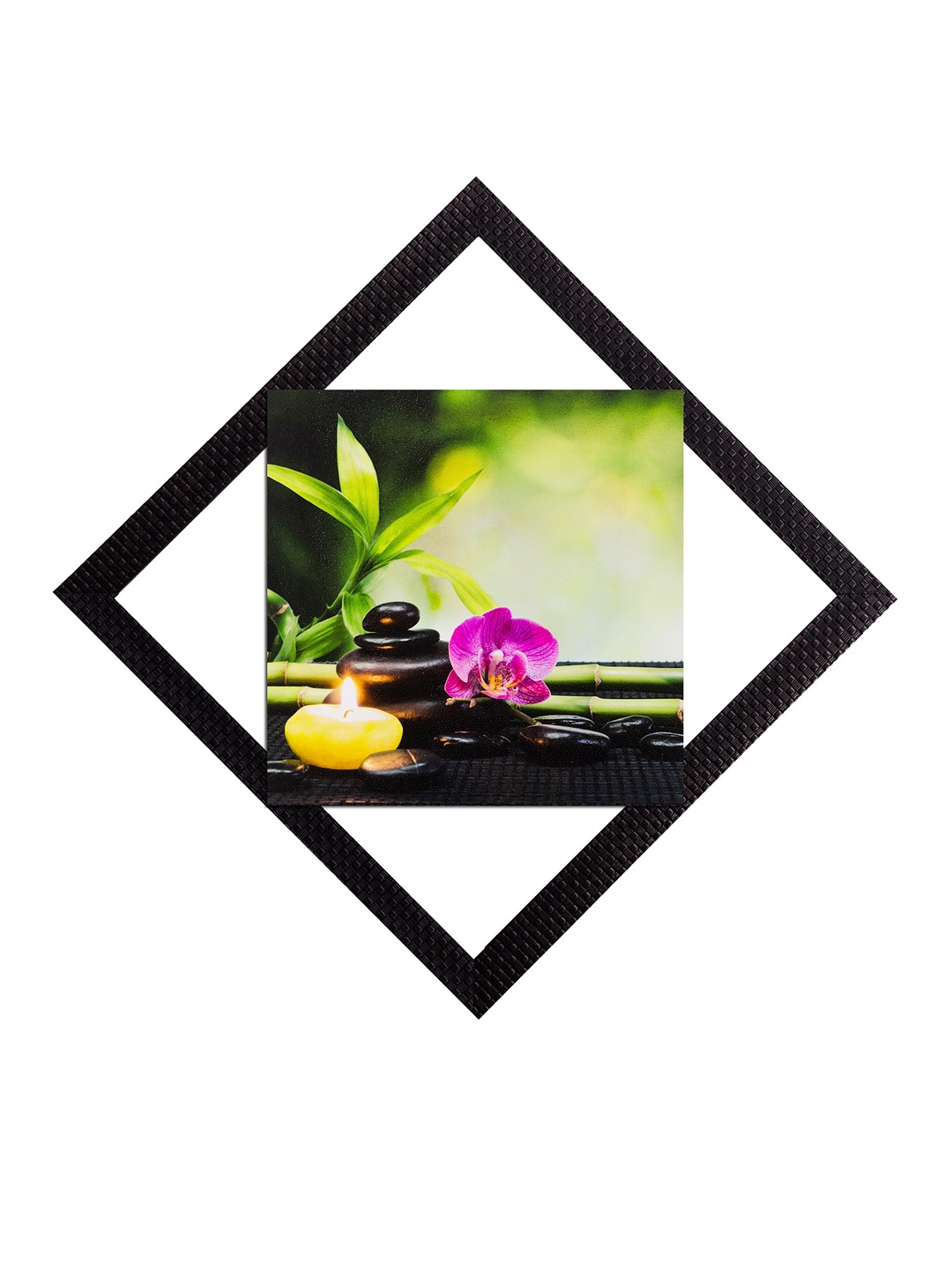 

eCraftIndia Multicoloured Stone & Flower UV Wall Art, Multi