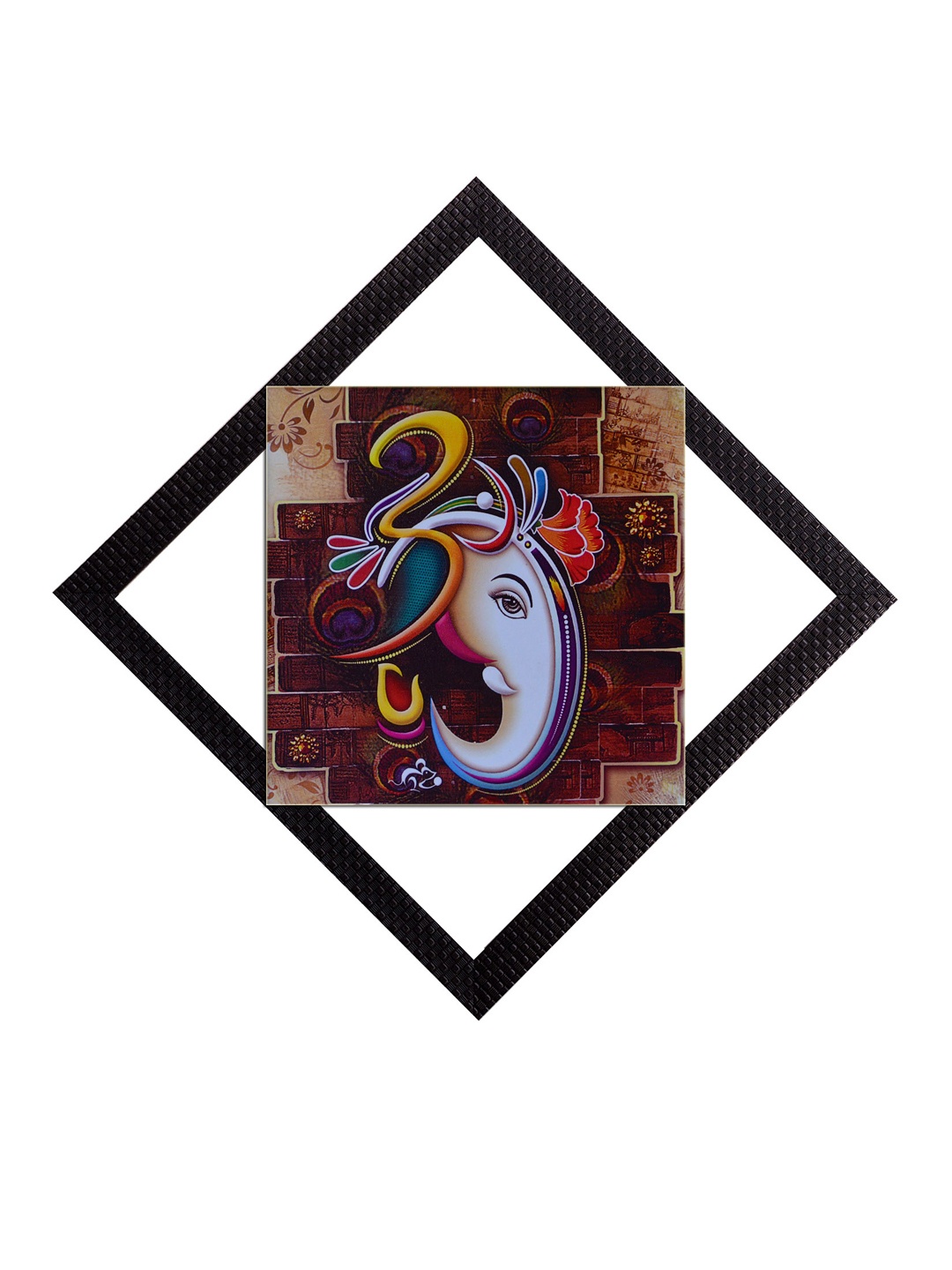 

eCraftIndia Multicoloured Lord Ganesha UV Wall Art, Multi