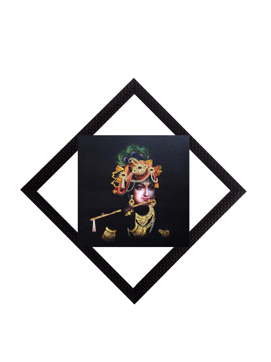 

eCraftIndia Multicoloured Lord Krishna with Flute UV Wall Art, Multi