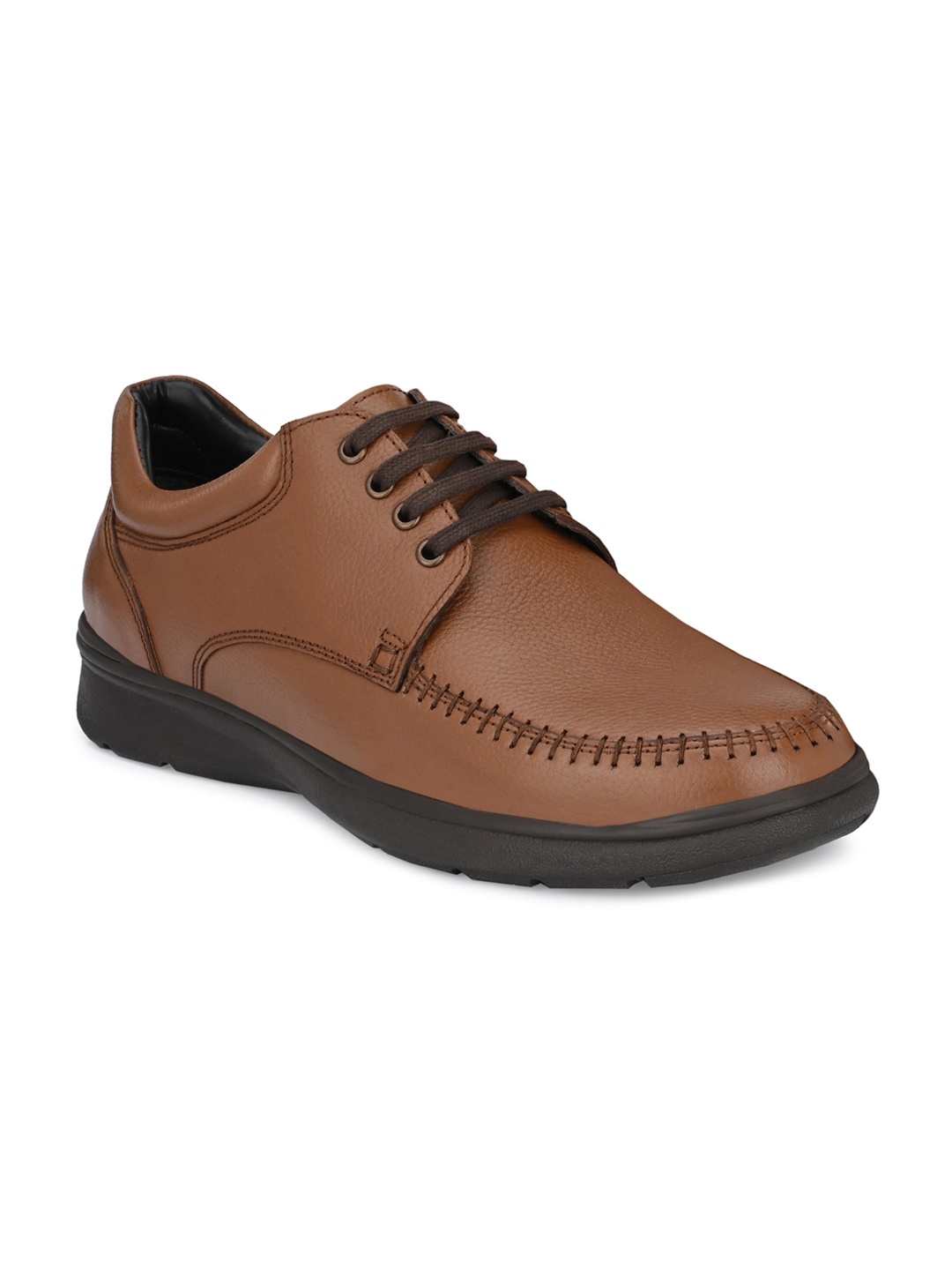 

CARLO ROMANO Men Tan Brown Leather Derbys