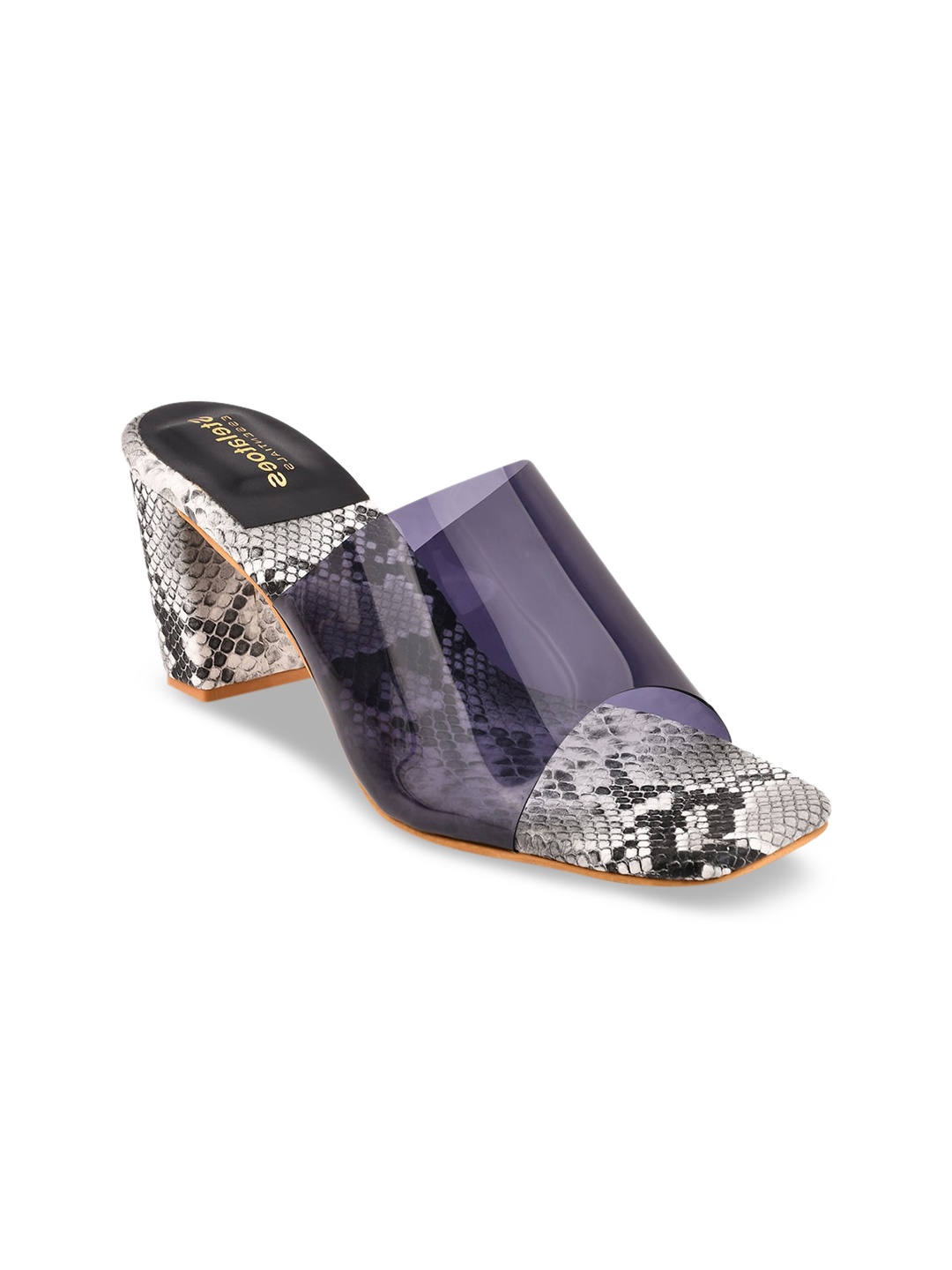 

Stelatoes Black Printed Block Mules