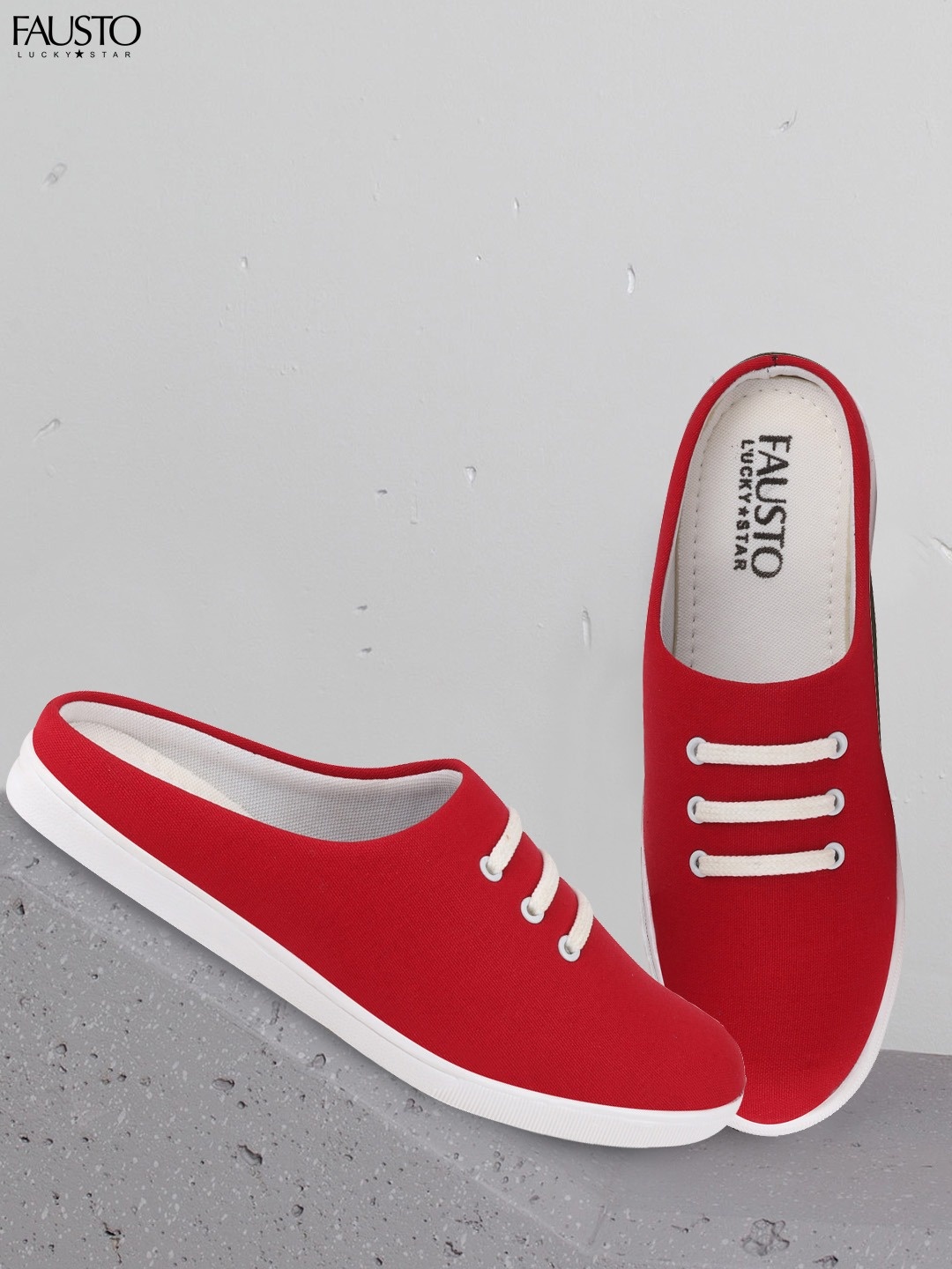 

FAUSTO Men Red Slip-On Sneakers