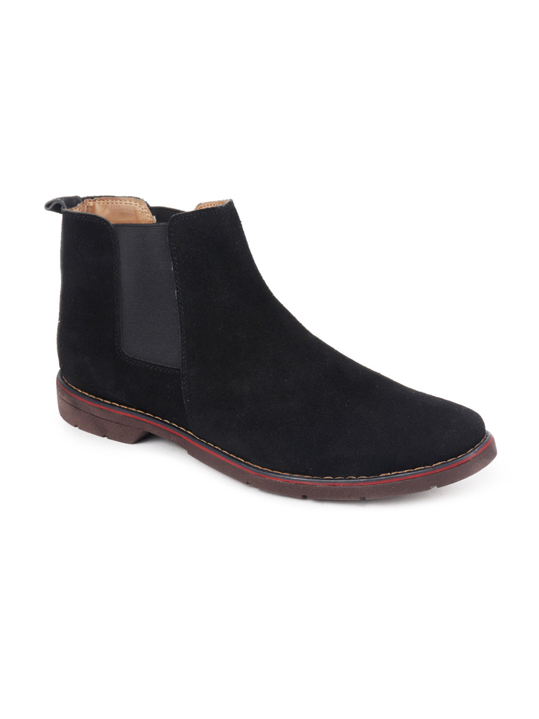 

FAUSTO Men Black Suede Flat Boots