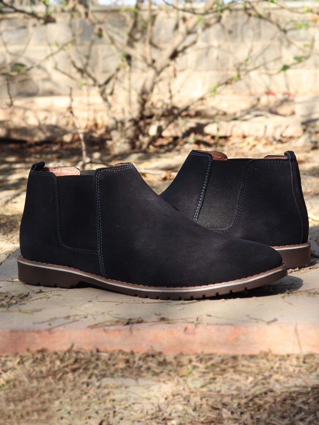 

FAUSTO Men Black Suede Leather Derbys