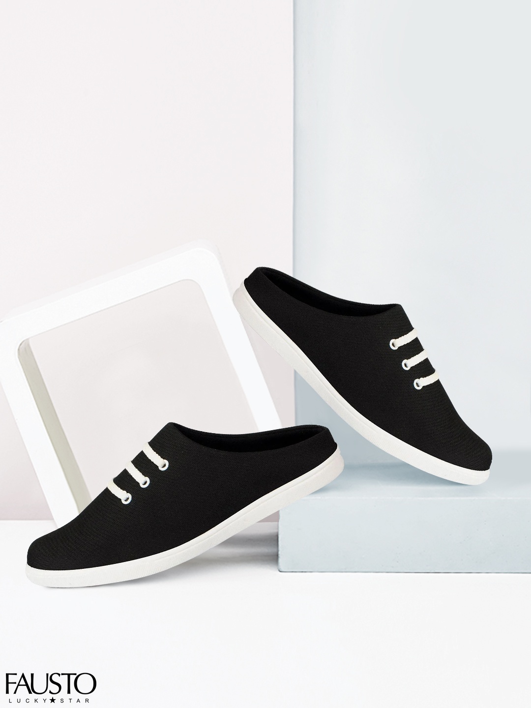 

FAUSTO Men Black Slip-On Sneakers