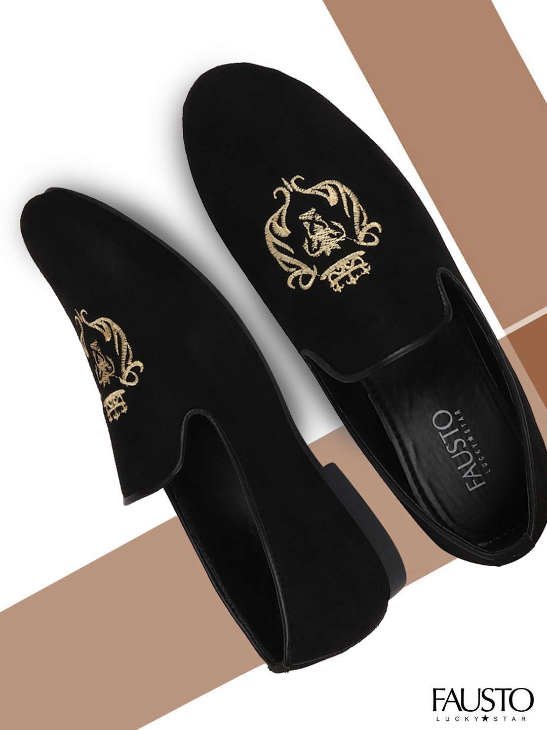 

FAUSTO Men Black Textured Loafers
