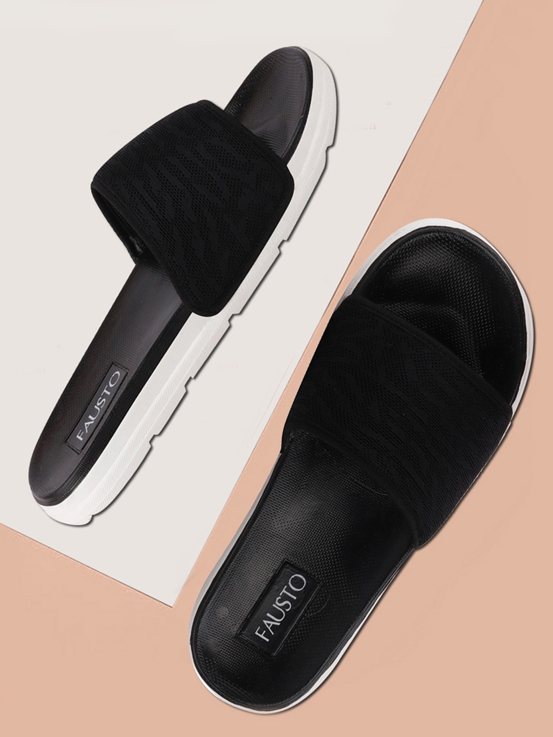 

FAUSTO Men Black Sliders