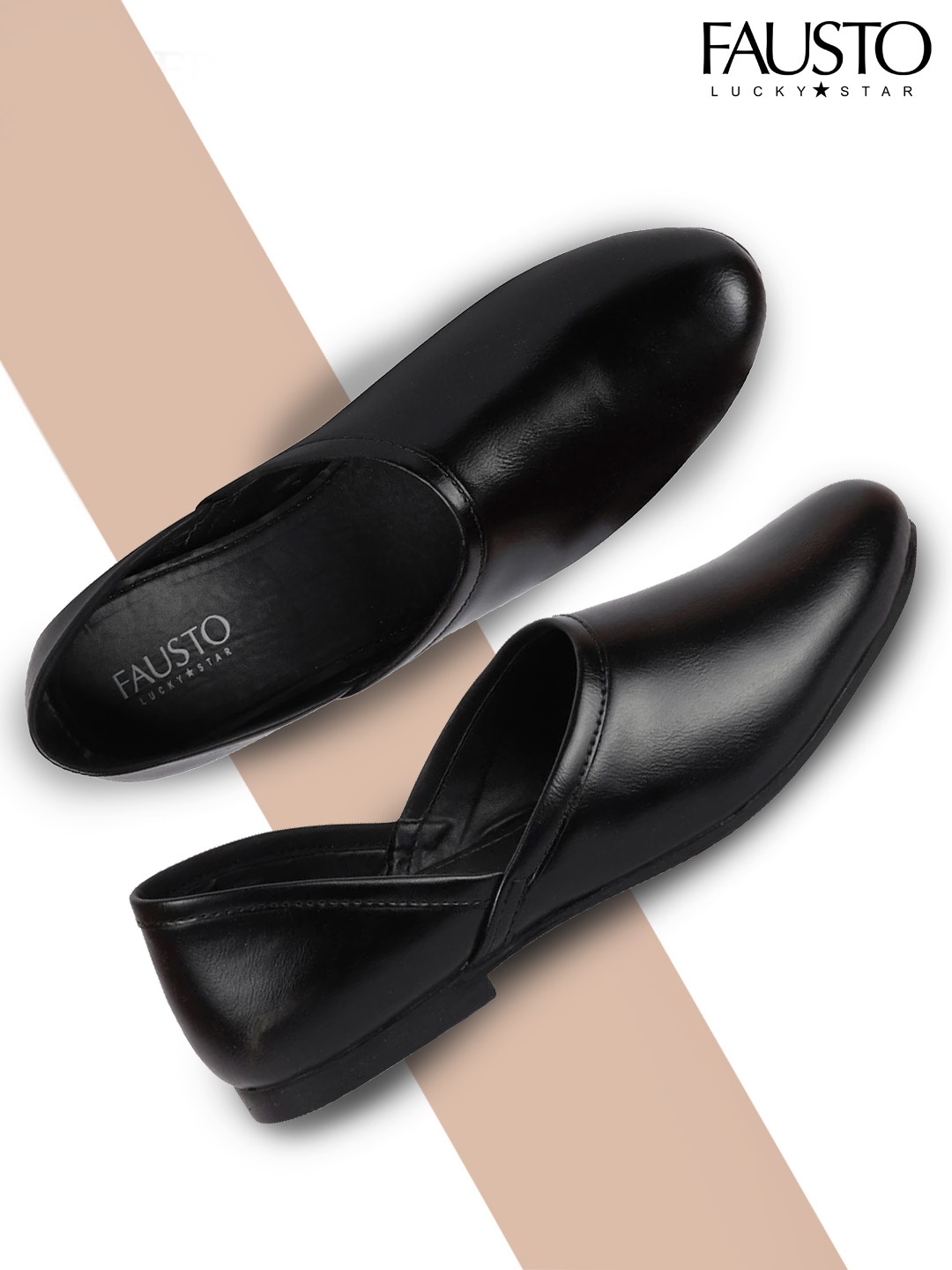 

FAUSTO Men Black Mojaris