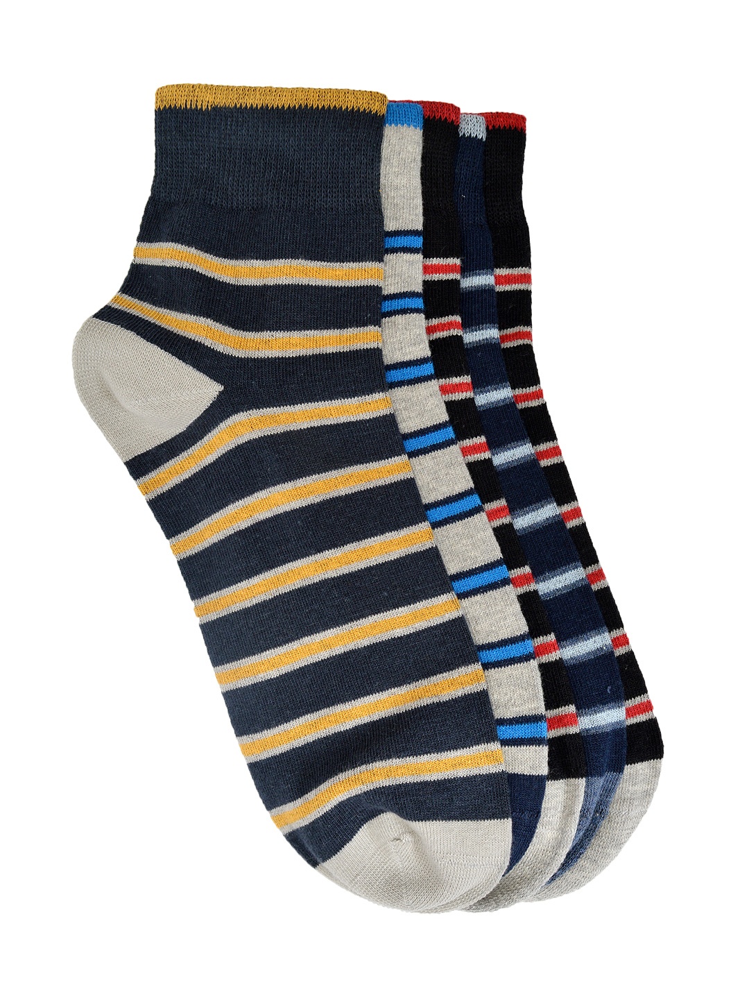 

MARC Men Set of 5 Striped Ankle-Length Socks, Multi